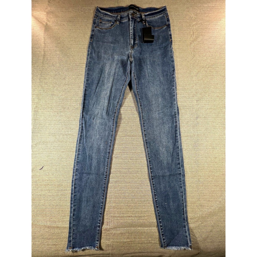 Alloy Apparel Womens  12x35 high Rise Skinny Jeans Blue Medium Wash 5-Pocket Den